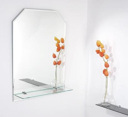 Zrcadlo 50 x 70 cm šestihran fazeta 10 mm polička GRANADA